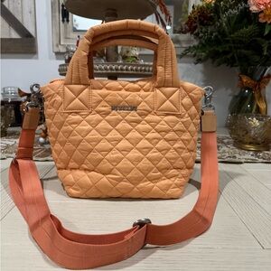 MZ Wallace Orange Quilted Shoulder Bag